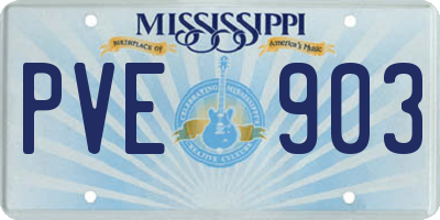 MS license plate PVE903