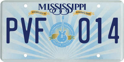 MS license plate PVF014