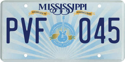 MS license plate PVF045