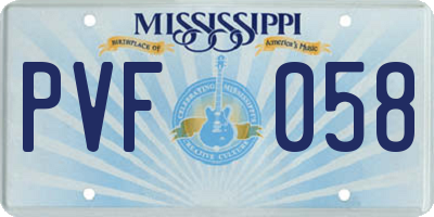 MS license plate PVF058
