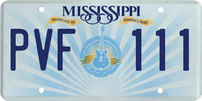 MS license plate PVF111