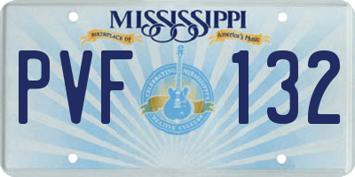 MS license plate PVF132