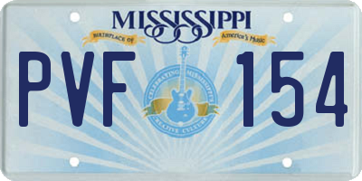 MS license plate PVF154