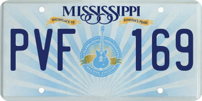 MS license plate PVF169