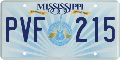 MS license plate PVF215