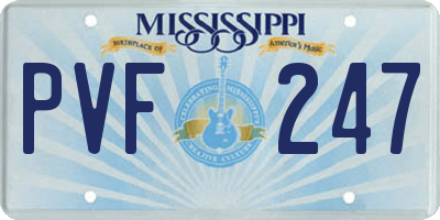 MS license plate PVF247
