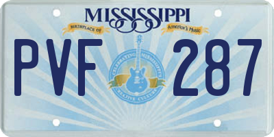 MS license plate PVF287