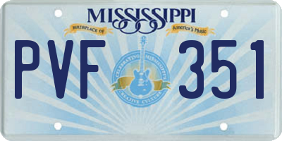 MS license plate PVF351