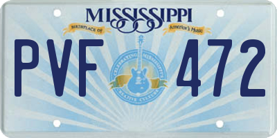 MS license plate PVF472