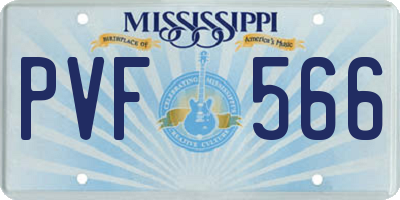 MS license plate PVF566