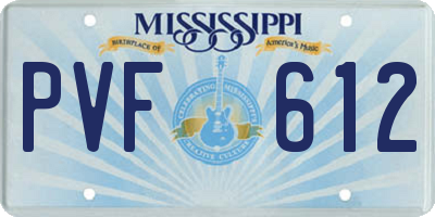 MS license plate PVF612