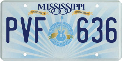 MS license plate PVF636