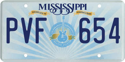 MS license plate PVF654