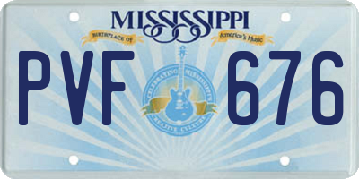 MS license plate PVF676