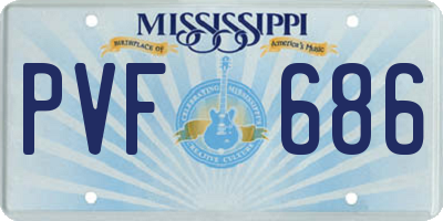 MS license plate PVF686