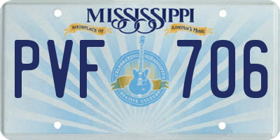 MS license plate PVF706