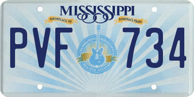 MS license plate PVF734