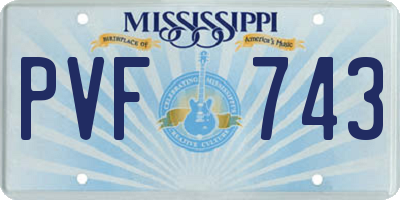 MS license plate PVF743