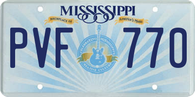 MS license plate PVF770