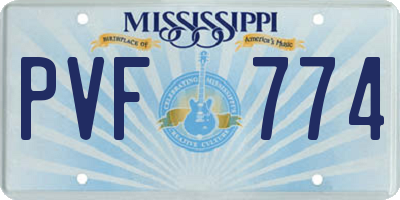 MS license plate PVF774