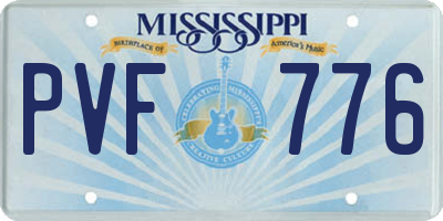 MS license plate PVF776