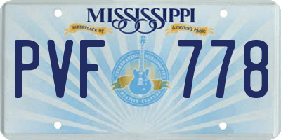 MS license plate PVF778