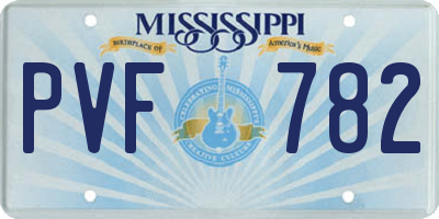 MS license plate PVF782