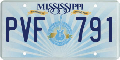 MS license plate PVF791