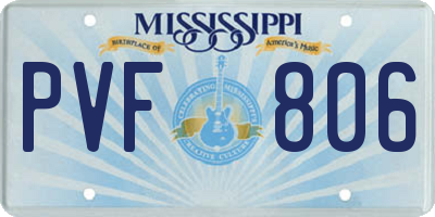 MS license plate PVF806