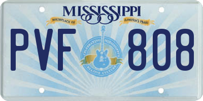 MS license plate PVF808
