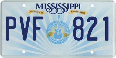 MS license plate PVF821