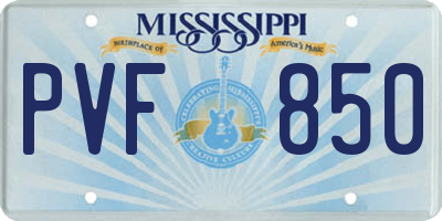 MS license plate PVF850