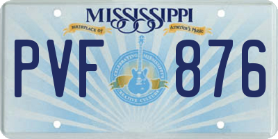 MS license plate PVF876