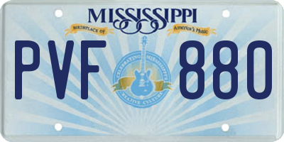 MS license plate PVF880