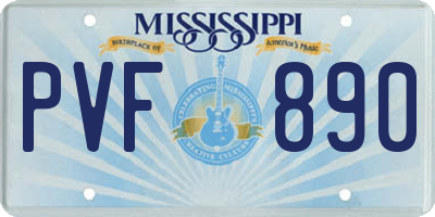 MS license plate PVF890