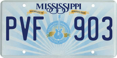 MS license plate PVF903