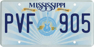 MS license plate PVF905