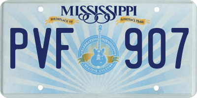 MS license plate PVF907
