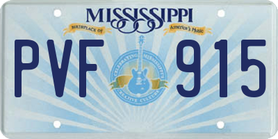 MS license plate PVF915