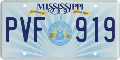 MS license plate PVF919