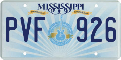 MS license plate PVF926