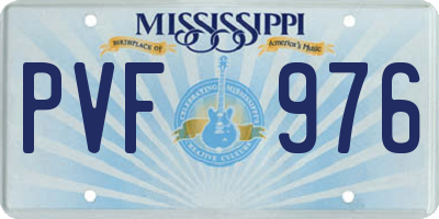 MS license plate PVF976