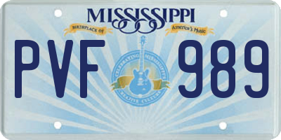 MS license plate PVF989