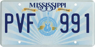 MS license plate PVF991