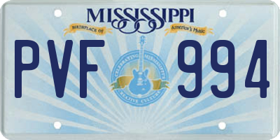 MS license plate PVF994