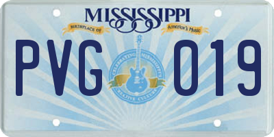 MS license plate PVG019