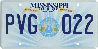 MS license plate PVG022