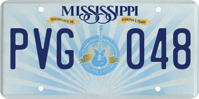 MS license plate PVG048