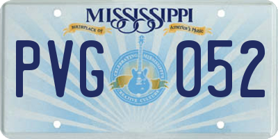 MS license plate PVG052