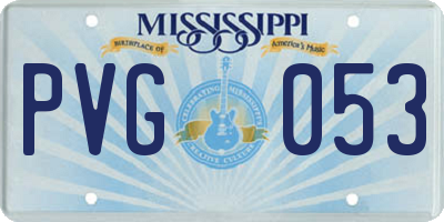 MS license plate PVG053